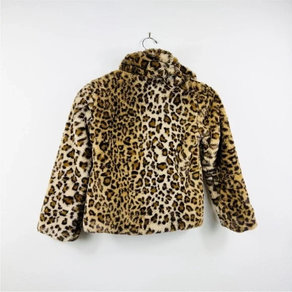 C & C California little girls leopard faux fur coat